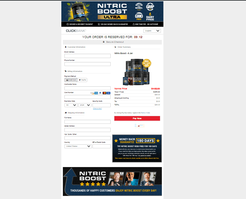 Nitric Boost Ultra order form